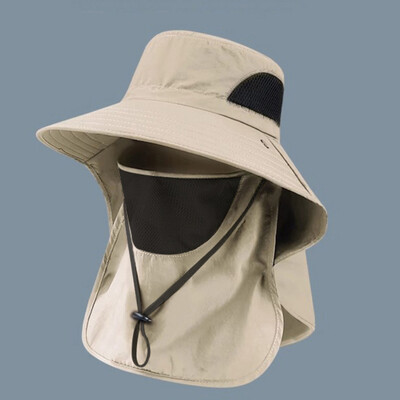 Ανδρικό καπέλο καλοκαιρινό κουβά Καπέλο ψαρέματος Αντιηλιακό καπέλο αντι-UV Mesh Αναπνεύσιμο καπέλο για υπαίθριο κυνήγι Πεζοπορία Αναρρίχηση Ψαράς αντηλιακό καπέλο