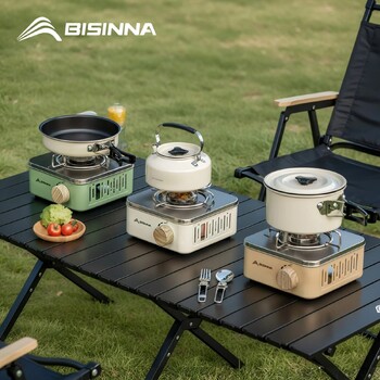 Σόμπα υγραερίου BISINNA Camping 2800W Φορητός Φούρνος Κασετών Υψηλής Ισχύς Πυροσβεστικό Καυστήρα Εξωτερικού Καυστήρα Πικνίκ Camp