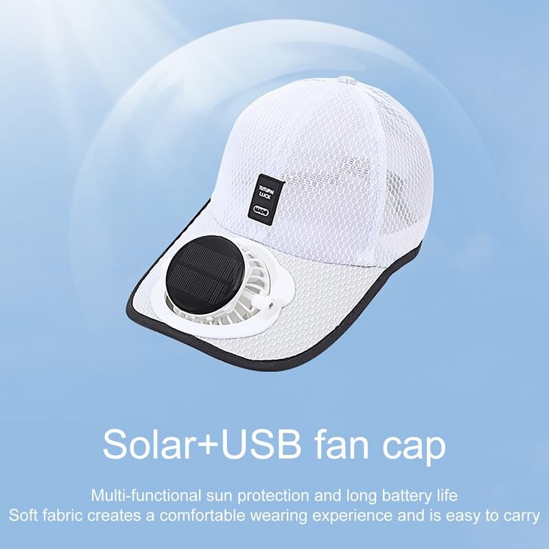 Pălărie cu ventilator solar pentru femei, bărbați, sport în aer liber, pălărie de soare, șepci de baseball, cu protecție solară