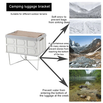Преносима сгъваема стойка за охладител Сгъваем хладилник Стойка за държач на кутия за лед Сгъваема стойка за багаж за пътуване Готвене Градина Туризъм