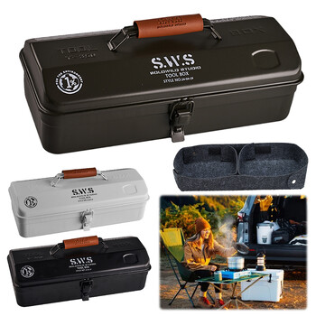 Camping Tool Storage Box with Handle Portable Carry Storage Box Αντιολισθητικά Εργαλεία εξωτερικού χώρου Organizer Αξεσουάρ Camping