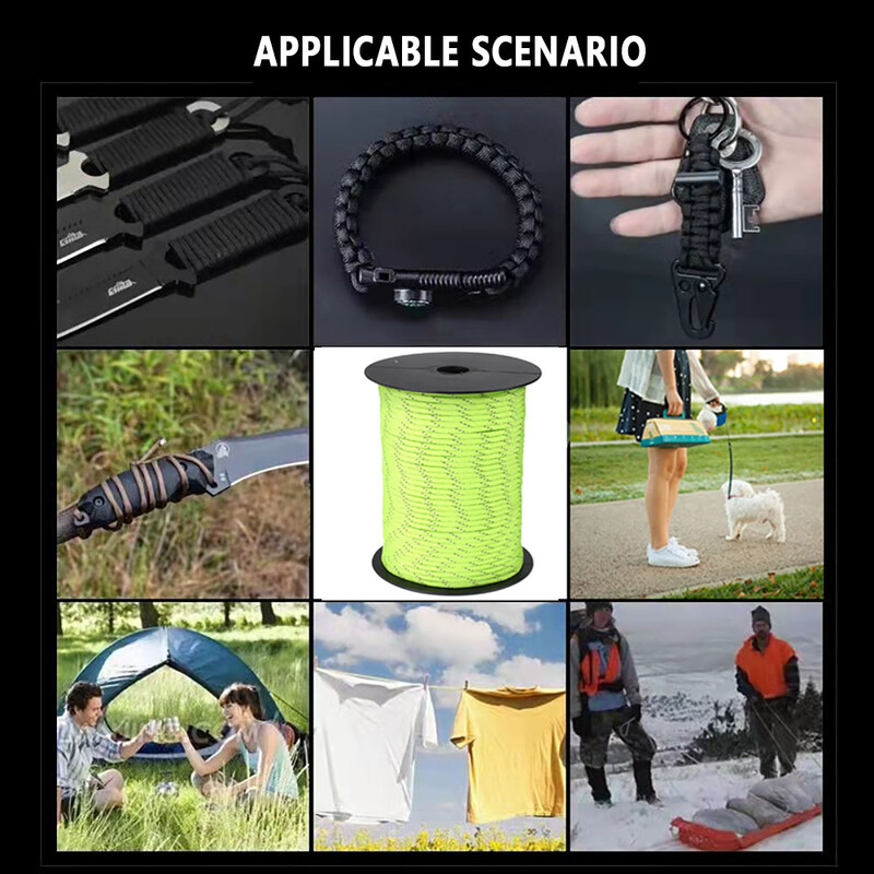 50m kampiranje na otvorenom reflektirajuće uže za šator vanjski šator fiksirano uže Nadstrešnica uže za šator kampiranje uže otporno na vjetar uže uže za spašavanje