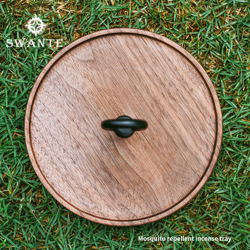 Swante, nuc negru, în aer liber, farfurie pentru țânțari pentru camping, cu șuruburi de pământ, suport creativ din lemn de santal, instrumente de camping