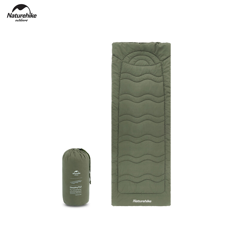 Naturehike kempinga gultiņas matracis āra mašīnā mazgājams universāls kokvilnas guļampaliktnis Pārnēsājams salokāms biroja paklājiņš zaļš