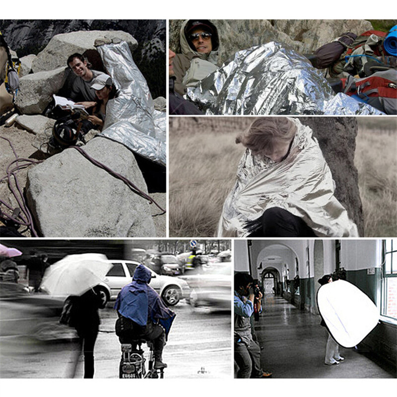 Κουβέρτα Πρώτων Βοηθειών Εξωτερικού χώρου διάσωσης Χαμηλής θερμοκρασίας Μονωτική κουβέρτα Κάμπινγκ Keeping Foil Polyester Film Lifesaving Warm Insulation