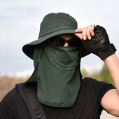 Pălărie de soare cu protecție UV cu boruri largi, cu clapă pentru gât, capac pentru față, șapcă multifuncțională pentru drumeții, pescuit, plajă