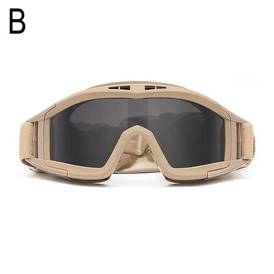Tactical Protective Goggles 3 Lens Αντιανεμικό Αντιανεμικό Σκοποβολή Motocross Μοτοσικλέτα ορειβασίας Γυαλιά Safe CS Game Glasses