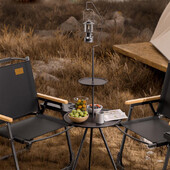 Υπερελαφρύ στρογγυλό τραπέζι κάμπινγκ με ελαφριά βάση Φορητό πτυσσόμενο τραπέζι με ρυθμιζόμενα πόδια για πικνίκ εσωτερικού/εξωτερικού χώρου