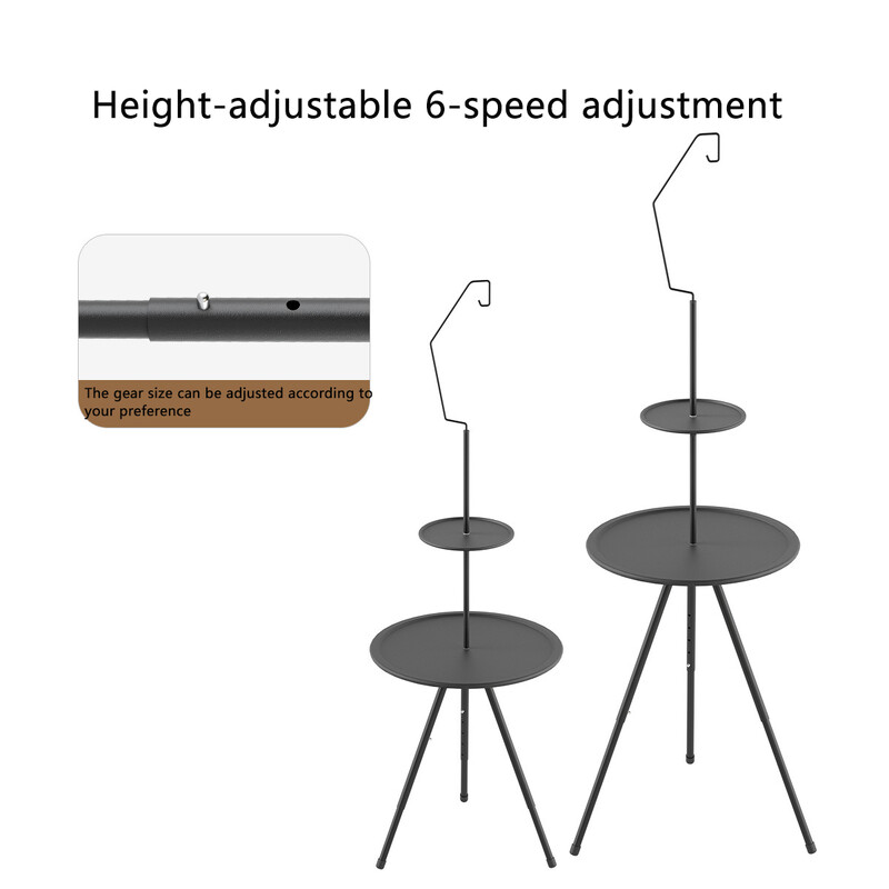 Υπερελαφρύ στρογγυλό τραπέζι κάμπινγκ με ελαφριά βάση Φορητό πτυσσόμενο τραπέζι με ρυθμιζόμενα πόδια για πικνίκ εσωτερικού/εξωτερικού χώρου