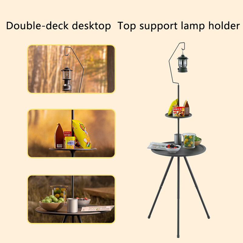 Υπερελαφρύ στρογγυλό τραπέζι κάμπινγκ με ελαφριά βάση Φορητό πτυσσόμενο τραπέζι με ρυθμιζόμενα πόδια για πικνίκ εσωτερικού/εξωτερικού χώρου