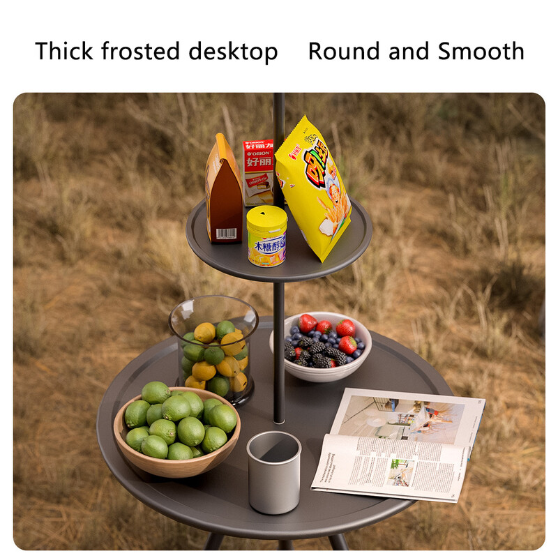 Υπερελαφρύ στρογγυλό τραπέζι κάμπινγκ με ελαφριά βάση Φορητό πτυσσόμενο τραπέζι με ρυθμιζόμενα πόδια για πικνίκ εσωτερικού/εξωτερικού χώρου