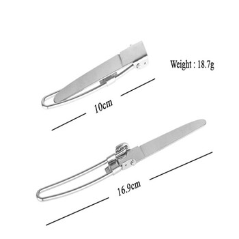 Вилица за къмпинг Лъжица Външен прибор за хранене Сгъваем ултралек набор от съдове от неръждаема стомана за къмпинг готвене на открито