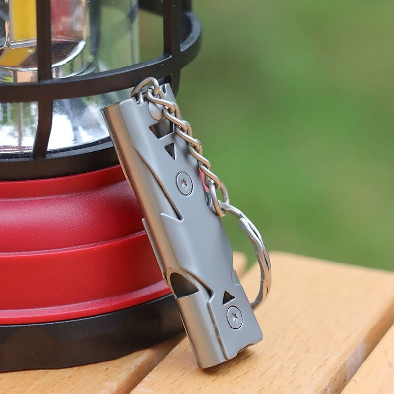 150DB dvostruka cijevna visokofrekventna zviždaljka za preživljavanje s visokim decibelima Spašavanje na otvorenom Čelik Metal Survie pribor Alat za planinarenje Putovanje