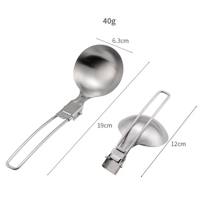 Επιτραπέζιο σκεύος υπαίθριου κάμπινγκ Πτυσσόμενο κουτάλι κουτάλα για σούπα από ανοξείδωτο ατσάλι, ανθεκτικό στην τριβή, φορητό εργαλείο μαγειρικής κουταλιού σκεύος κουταλιού