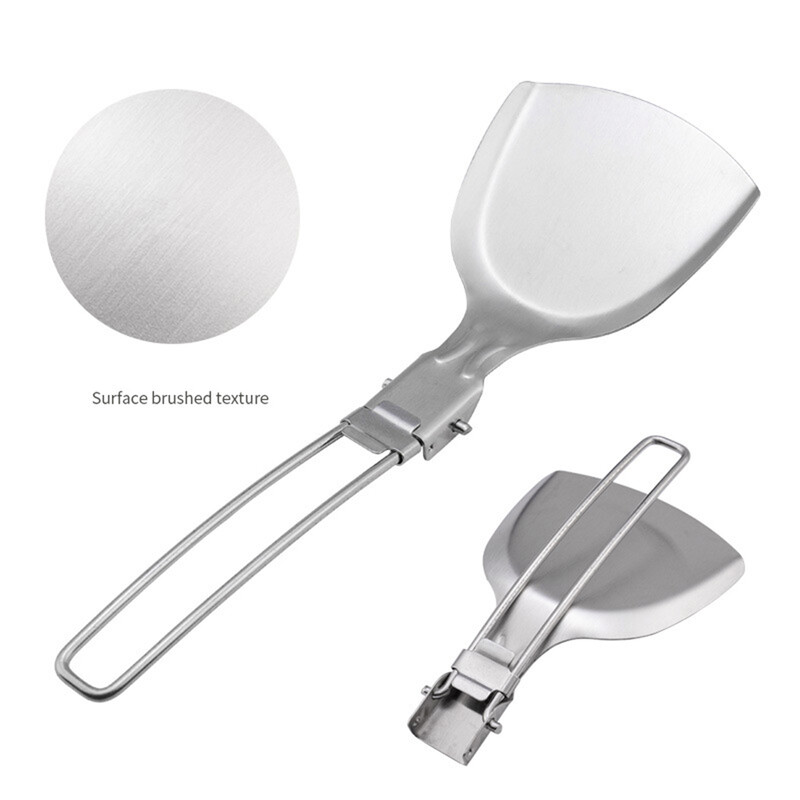Επιτραπέζιο σκεύος υπαίθριου κάμπινγκ Πτυσσόμενο κουτάλι κουτάλα για σούπα από ανοξείδωτο ατσάλι, ανθεκτικό στην τριβή, φορητό εργαλείο μαγειρικής κουταλιού σκεύος κουταλιού