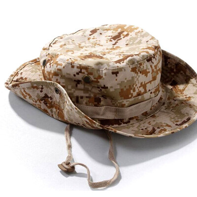 Тактически еърсофт Военна Boonie Cap Hat Армейски Спорт на открито Мъжки Памучен Camo Cap Пейнтбол Sniper Bucket Caps Лов Туристическа шапка