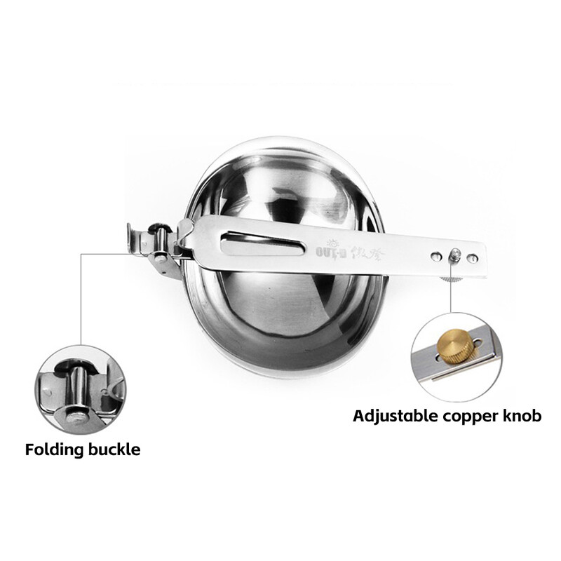 Posuđe za kampiranje na otvorenom, sklopiva žlica, žlica za juhu, prijenosna žlica za kuhanje, žlica, nehrđajući čelik, otporna na abraziju