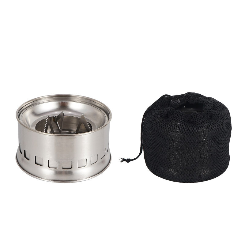 Εξωτερική σόμπα καυσόξυλων Φορητή πτυσσόμενη ξυλόσομπα από ανοξείδωτο χάλυβα Ξυλόσομπα για κάμπινγκ πικνίκ αντιανεμικό μπάρμπεκιου