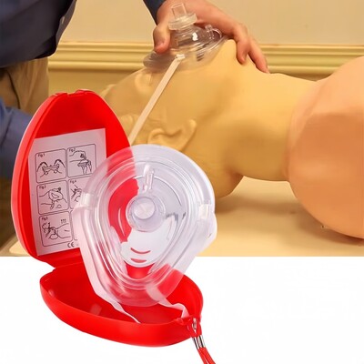 1 бр. Медицинска CPR спасителна маска, джобен реаниматор за възрастни деца, външна първа помощ, сърдечна спасителна маска, оборудване за оцеляване