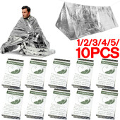 Ασημένια θερμική κουβέρτα έκτακτης ανάγκης Survival υπνόσακος εξωτερικού χώρου Αδιάβροχο αντιανεμικό επαναχρησιμοποιούμενο κάλυμμα για εξερεύνηση