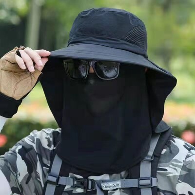 Καλοκαιρινά καπέλα για τον ήλιο με αναπνεύσιμη μάσκα Ανδρικό καπέλο αντηλιακής προστασίας από υπεριώδη ακτινοβολία για κυνήγι εξωτερικού χώρου Αφαιρούμενο καπέλο ψαρέματος