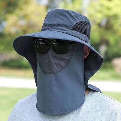 Καλοκαιρινά καπέλα για τον ήλιο με αναπνεύσιμη μάσκα Ανδρικό καπέλο αντηλιακής προστασίας από υπεριώδη ακτινοβολία για κυνήγι εξωτερικού χώρου Αφαιρούμενο καπέλο ψαρέματος