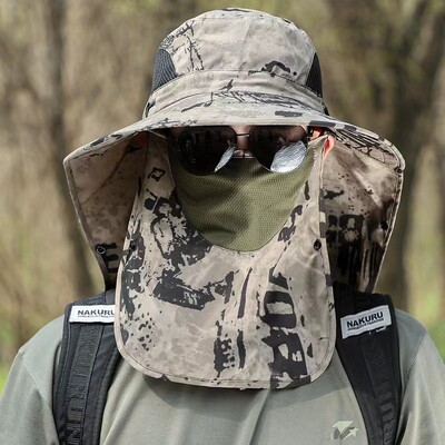 Καλοκαιρινά καπέλα για τον ήλιο με αναπνεύσιμη μάσκα Ανδρικό καπέλο αντηλιακής προστασίας από υπεριώδη ακτινοβολία για κυνήγι εξωτερικού χώρου Αφαιρούμενο καπέλο ψαρέματος