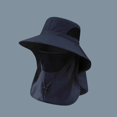 Дишащи шапки Мъжки капаци за врата Защита Риболовна шапка за катерене Анти-UV слънцезащитна кофа Шапка с широка периферия Шапки за туризъм на открито
