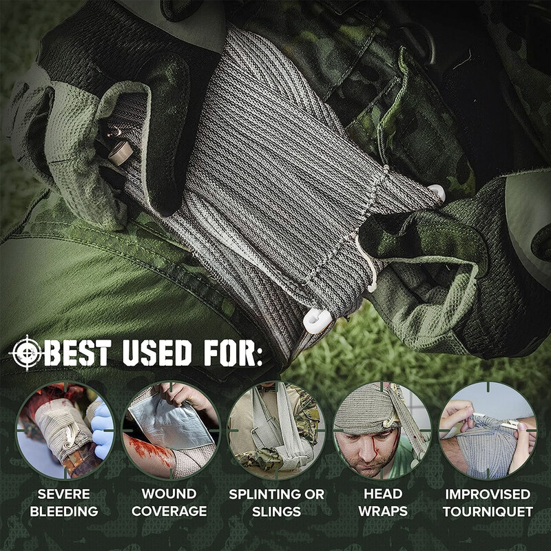 1 buc/4 buc Pansament hemostatic pentru traumatisme de prim ajutor Pansament tactic pentru antrenament de prim ajutor Pansament de tifon în aer liber 4 inchi/6 inci
