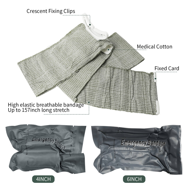 1 buc/4 buc Pansament hemostatic pentru traumatisme de prim ajutor Pansament tactic pentru antrenament de prim ajutor Pansament de tifon în aer liber 4 inchi/6 inci