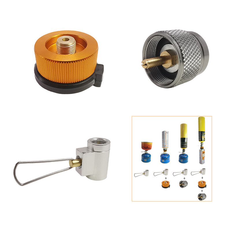 3 ks/sada adaptérov na kempingový varič, adaptér na butánovú nádobu, dopĺňací adaptér EN417, radiaci ventil Lindal, adaptér na propánovú nádobu