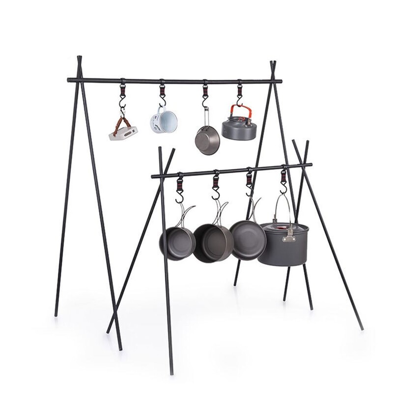 1/2/5 vnt. kilnojamas nuimamas stovo įrankis Puodo keptuvės laikymo sagtis lauko stovyklavietės S formos pakabinimo kabliukai