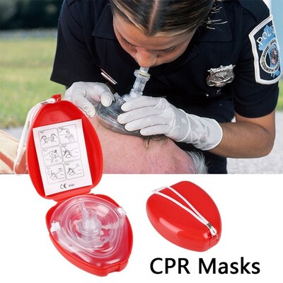 CPR elpošanas maska Vienvirziena elpošanas vārstu maska ārkārtas pirmās palīdzības komplekti Atkārtoti lietojami elpošanas treniņu masku glābšanas instrumenti