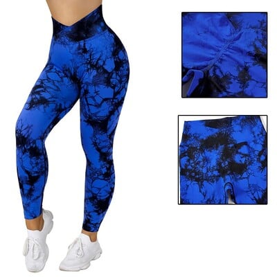 Tie Dye Tajice za fitnes Ženske Push Up Sportske tajice za vježbanje Ženske trbušne guzice Ženska odjeća za teretanu Bešavne hlače tajice