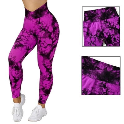 Tie Dye Tajice za fitnes Ženske Push Up Sportske tajice za vježbanje Ženske trbušne guzice Ženska odjeća za teretanu Bešavne hlače tajice
