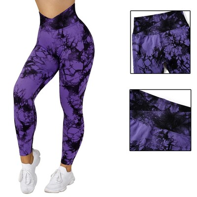 Tie Dye Fitness Legging Femei Push Up Antrenament Sport Leggings Femei Scrunch Butt Ținută pentru femeie Pantaloni fără sudură pentru gimnastică