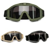 Airsoft Tactical Goggles 3 Αντιανεμικό φακό Dustproof Shooting Motocross Mountaineering Glasses CS Safe Protection
