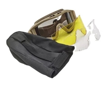 Airsoft Tactical Goggles 3 Αντιανεμικό φακό Dustproof Shooting Motocross Mountaineering Glasses CS Safe Protection