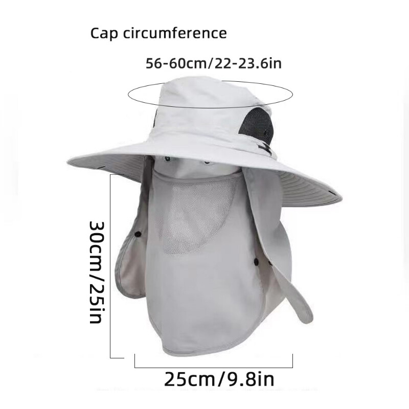 Ανδρικά καπέλα αντηλιακής προστασίας από την υπεριώδη ακτινοβολία Αντιηλιακή αφαιρούμενη μάσκα με κορδόνια καλύμματα φαρδύ γείσο Πτυσσόμενα Καπέλα ψαρέματος ορειβασίας για εξωτερικούς χώρους