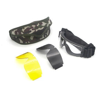 X800 Tactical 3 Lens Goggles Outdoor Αντιανεμικό Airsoft Shooting Κυνήγι Γυαλιά Κάμπινγκ Ποδηλασία Ορειβατικά Γυαλιά UV400