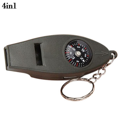Daugiafunkcis 3 viename 1/4 viename temperatūros mini kompasas, švilpukas, navigacijos karabinas, lauko stovyklavimas, žygių išgyvenimo įrankio priedas