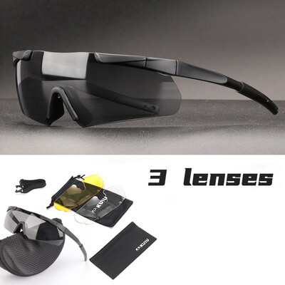 Set taktičkih naočala s 3 leće Otporne na vjetar Otporne na prašinu CS Vojne streljačke Sunčane naočale otporne na metke Motociklističke planinarske naočale