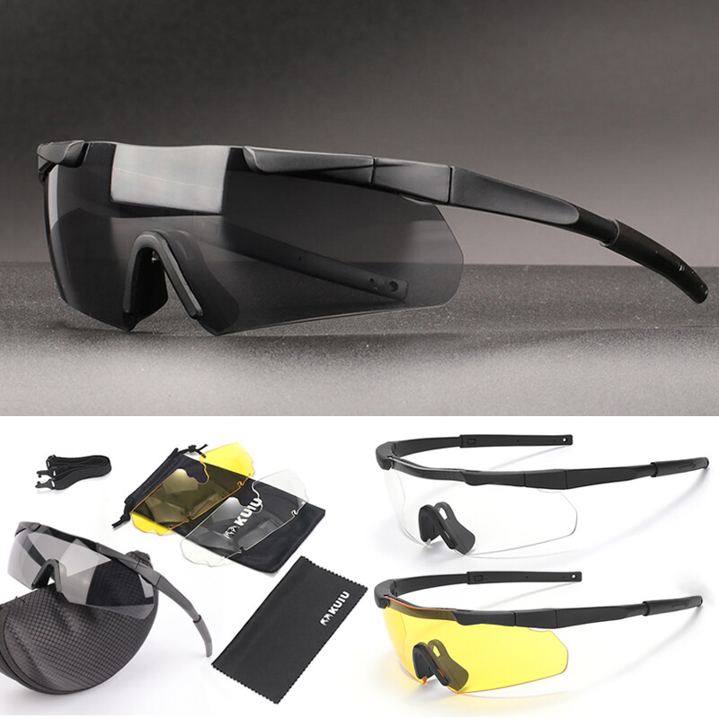 Set taktičkih naočala s 3 leće Otporne na vjetar Otporne na prašinu CS Vojne streljačke Sunčane naočale otporne na metke Motociklističke planinarske naočale