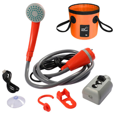 Κεφαλή ντουζιέρας Camping Usb Επαναφορτιζόμενη εξωτερική ταξιδιωτική ντουζιέρα Διακόπτης αντλίας κεφαλής πλυσίματος αυτοκινήτου Κήπος φυτό Πότισμα Προμήθειες πεζοπορίας