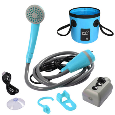 Κεφαλή ντουζιέρας Camping Usb Επαναφορτιζόμενη εξωτερική ταξιδιωτική ντουζιέρα Διακόπτης αντλίας κεφαλής πλυσίματος αυτοκινήτου Κήπος φυτό Πότισμα Προμήθειες πεζοπορίας