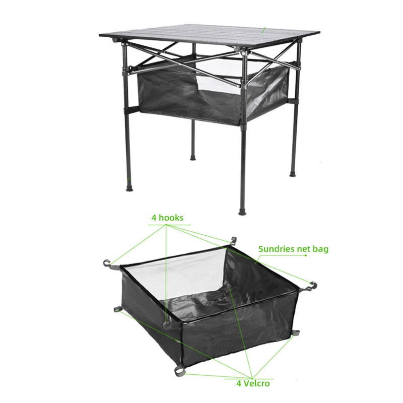 Πτυσσόμενη τσάντα με δίχτυ εξωτερικού χώρου για πικνίκ κάτω από τραπέζι Αποθήκευση τσάντα γραφείου Κουτί Τρίποδα διχτυωτό καλάθι οργανωτή για κάμπινγκ Υψηλής ποιότητας