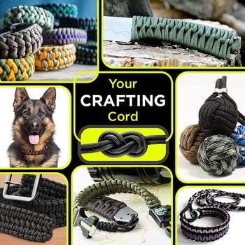 Σχοινί αλεξίπτωτου 9 πυρήνων 650 lb Paracord 5/15/31m Dia 4mm Military Tactical Survival Survival For DIY Making Lanyard Bracelet Dog Collar Tent