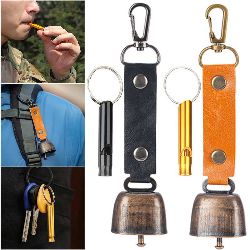 Силно звънче на мечка с комплект аварийна свирка с магнитен заглушител Звънец за отблъскване на мечки Висящо звънче на мечка за средство за възпиране на мечки
