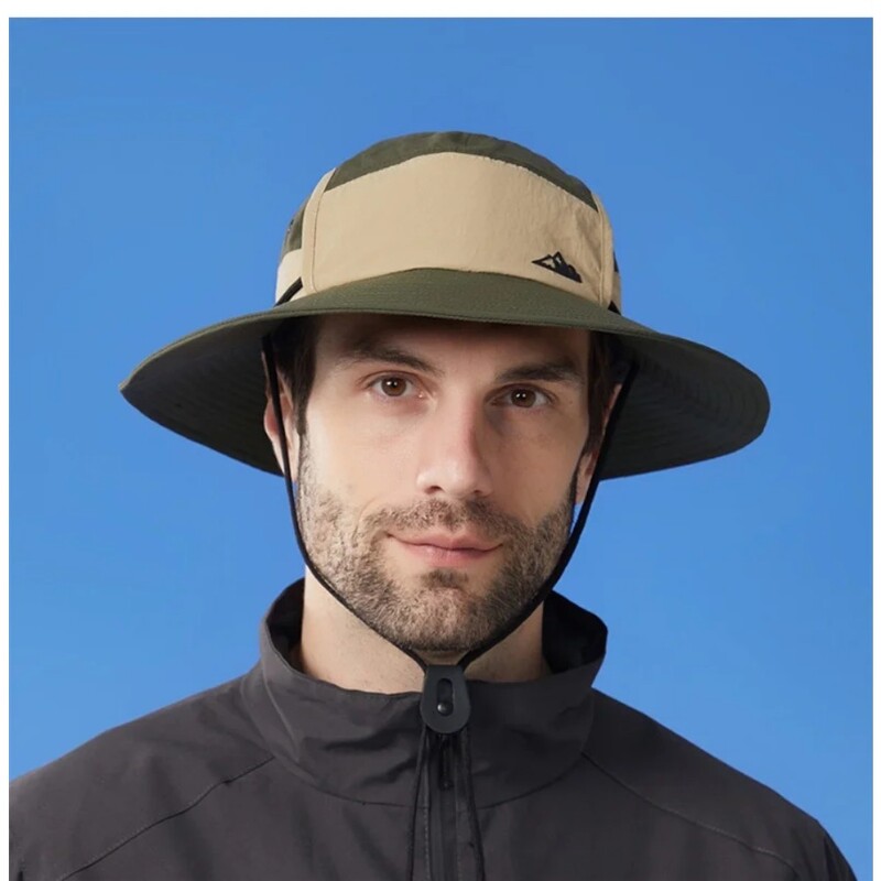 Big Brim Color Blocking Outdoor Sunscreen Ορειβατικό Καπέλο Αδιάβροχο Fisherman`s Hat Ανδρικό καπέλο ιππασίας UV Sun Camping