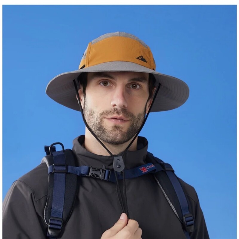 Big Brim Color Blocking Outdoor Sunscreen Ορειβατικό Καπέλο Αδιάβροχο Fisherman`s Hat Ανδρικό καπέλο ιππασίας UV Sun Camping